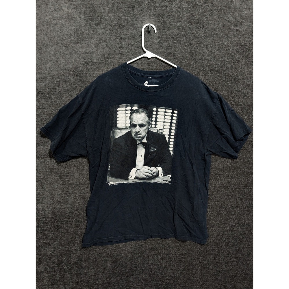 The Godfather Movie Graphic T-Shirt Mens XL Black Marlon Brando Vito Corleone